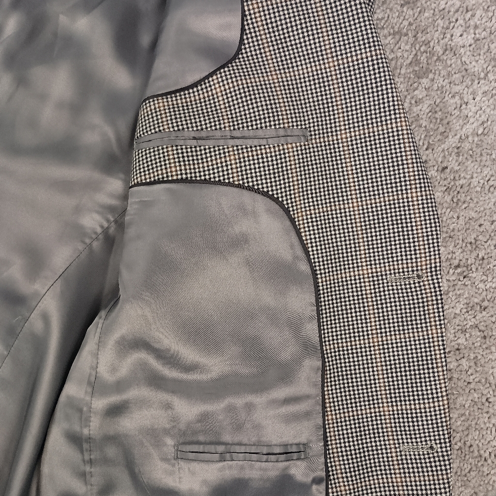 Joseph & Feiss Gold 46 Long Window Pane Check Mens Blazer - Picture 7 of 12